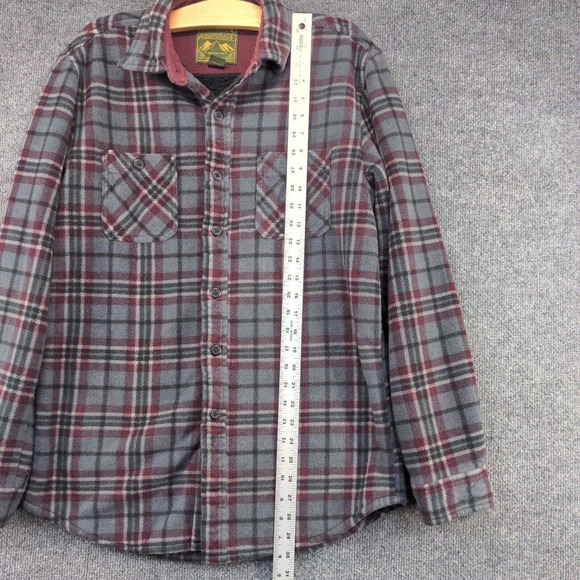 Anchorage Men's Fleece Shirt Jacket Shacket Multi Medium Plaid Pockets - Picture 9 of 11